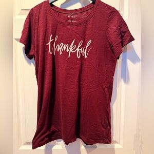 Torrid Thankful Burgundy Short Sleeve Tee, women’s size 1X